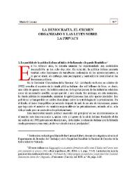 La democracia, el crimen organizado y las leyes sobre la privacy
