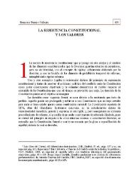 La resistencia constitucional y los valores