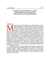 Buenos y malos. Sobre el valor epistémico de las actitudes morales y de las prudenciales