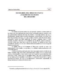 Sociología del derecho 'versus' análisis sociológico del derecho