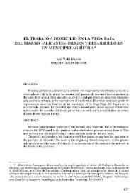 El trabajo a domicilio en la Vega Baja del Segura (Alicante) : origen y desarrollo en un municipio agrícola