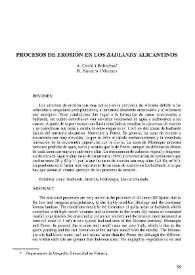 Procesos de erosión en los 'badlands' alicantinos