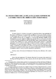 El medio físico de las Islas Baleares : soporte de las directrices de ordenación territorial
