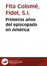 Primeros años del episcopado en América