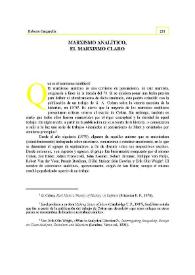 Marxismo analítico, el marxismo claro