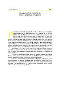 Problemas de identidad de los sistemas jurídicos