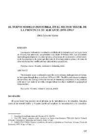 El nuevo modelo industrial en el sector textil de la provincia de Alicante (1970-1991)