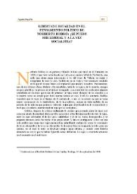 Libertad e igualdad en el pensamiento político de Norberto Bobbio: ¿Se puede ser liberal y a al vez socialista?