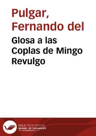 Glosa a las Coplas de Mingo Revulgo