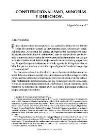 Constitucionalismo, minorías y derecho