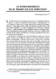 La intransigencia en la época de los derechos