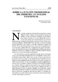 Sobre la función promocional del Derecho. Un análisis conceptual