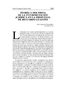 Teoría y doctrina de la interpretación jurídica en la propuesta de Riccardo Guastini