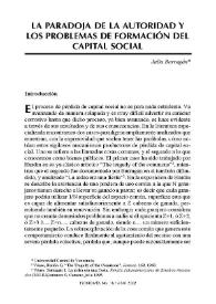 La paradoja de autoridad y los problemas de formación del capital social