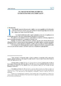 El uso de los principios jurídicos no escritos por los tribunales