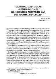 Racionalidad de las justificaciones consecuencialistas en las decisiones judiciales