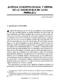 Justicia constitucional y esfera de los indecidible en Luigi Ferrajoli