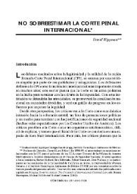 No sobreestimar la Corte Penal Internacional