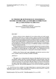 El turismo de interior en el desarrollo socioeconómico de las comarcas forestales de la Comunidad Valenciana
