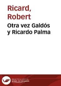 Otra vez Galdós y Ricardo Palma