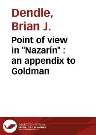 Point of view in 'Nazarín' : an appendix to Goldman