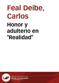 Honor y adulterio en 'Realidad'