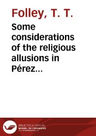 Some considerations of the religious allusions in Pérez Galdós' 