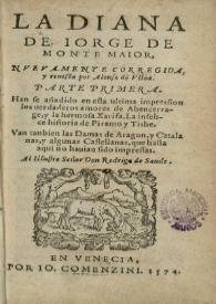 La Diana de Iorge de Monte Maior. Parte primera