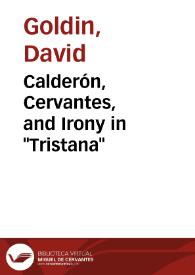 Calderón, Cervantes, and Irony in 'Tristana'
