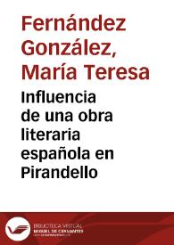 Influencia de una obra literaria española en Pirandello