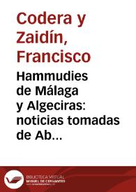 Hammudies de Málaga y Algeciras: noticias tomadas de Aben Hazam