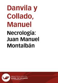 Necrología: Juan Manuel Montalbán
