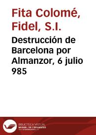 Destrucción de Barcelona por Almanzor, 6 julio 985