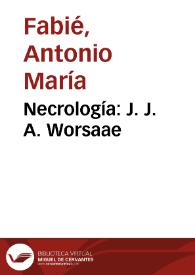 Necrología: J. J. A. Worsaae