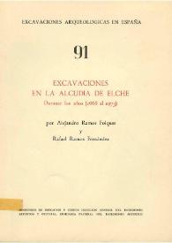 Excavaciones en La Alcudia de Elche : durante los años (1968 al 1973)