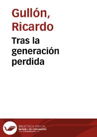 Tras la generación perdida
