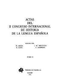 Actas del II Congreso Internacional de Historia de la Lengua Española. Tomo II