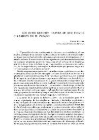 Los ocho errores graves de que fuimos culpables en el pasado