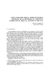 Estructuración léxica, mediante formas verbales, de la sustancia de contenido ['tiempo'] en el siglo XII'. (Cantar de Mio Cid)