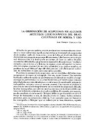La ordenación de acepciones en algunos artículos lexicográficos del DRAE: cuestiones de norma y uso