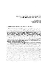 'Pienes=peños' en dos documentos judeoespañoles del siglo XIII