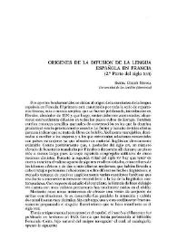 Orígenes de la difusión de la lengua española en Francia (2ª parte del siglo XVI)