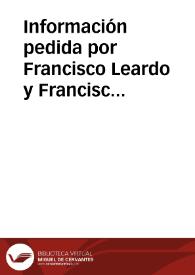 Información pedida por Francisco Leardo y Francisco de Santa Ceuz, contra Sebastián Caboto