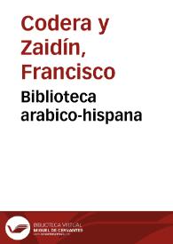 Biblioteca arabico-hispana