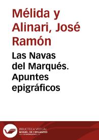 Las Navas del Marqués. Apuntes epigráficos