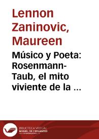 Músico y Poeta: Rosenmann-Taub, el mito viviente de la poesía chilena