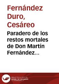 Paradero de los restos mortales de Don Martín Fernández de Navarrete