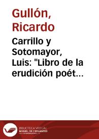 Carrillo y Sotomayor, Luis: 