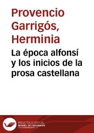 La época alfonsí y los inicios de la prosa castellana