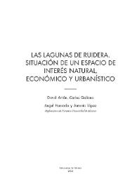 Las Lagunas de Ruidera. Situación de un espacio de interés natural, económico y urbanístico